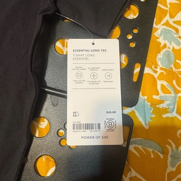 NWT ATHLETA black essential long tee size S - Picture 5 of 5